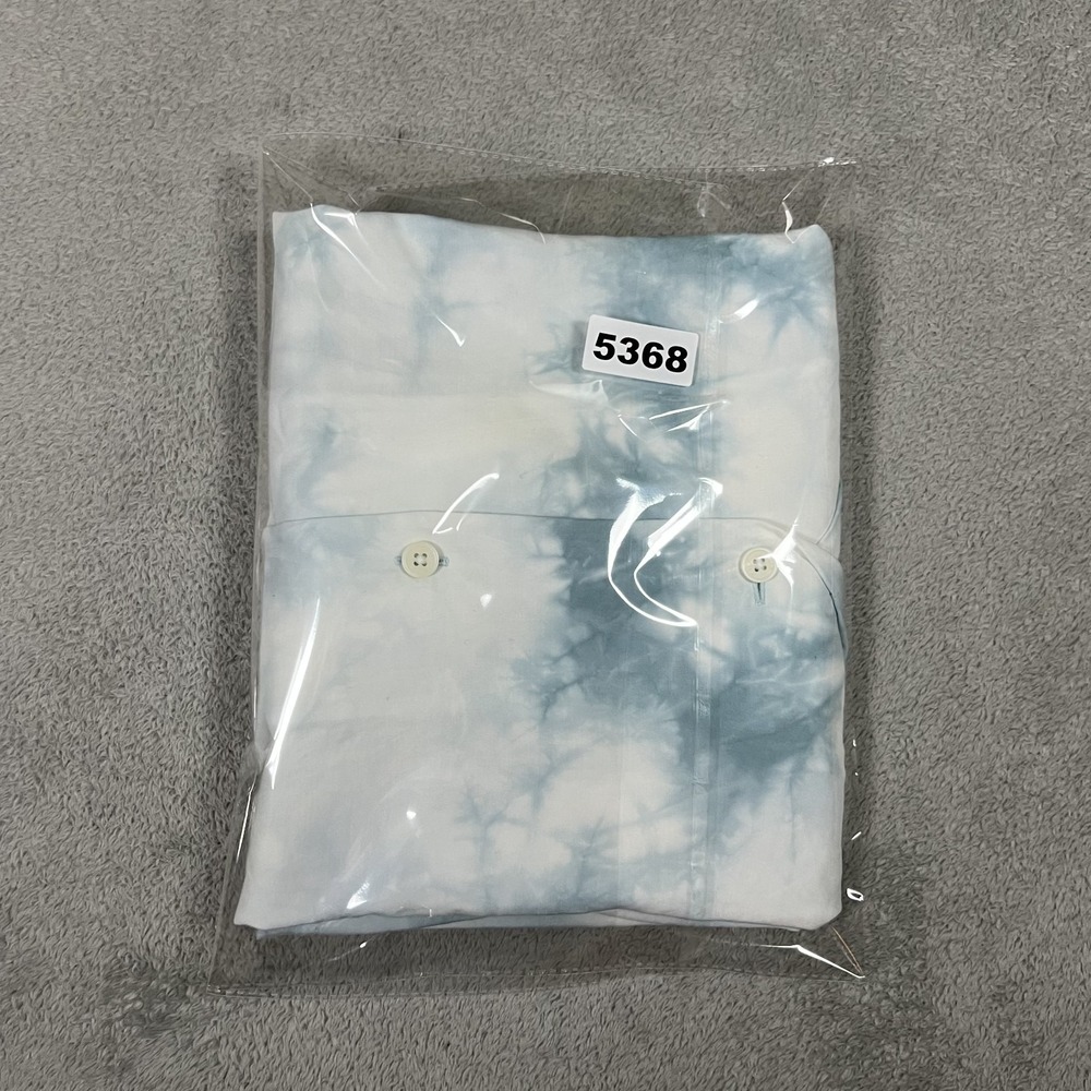 Cuts Clothing Shirt Men XL Blue White Tie Dye Camp Collar Hyperloop Rayon - Picture 13 of 13